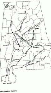 Early Road Map of Alabama