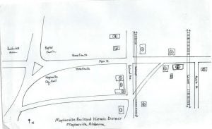 Maplesville Historic Railroad District Map