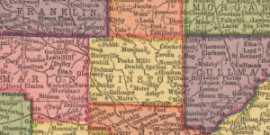 Winston County cutout from the 1910 Hammonds Atlas of the World