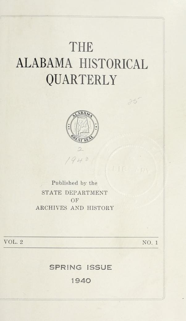 The Alabama Historical Quarterly Vol 2 — Alabama Genealogy