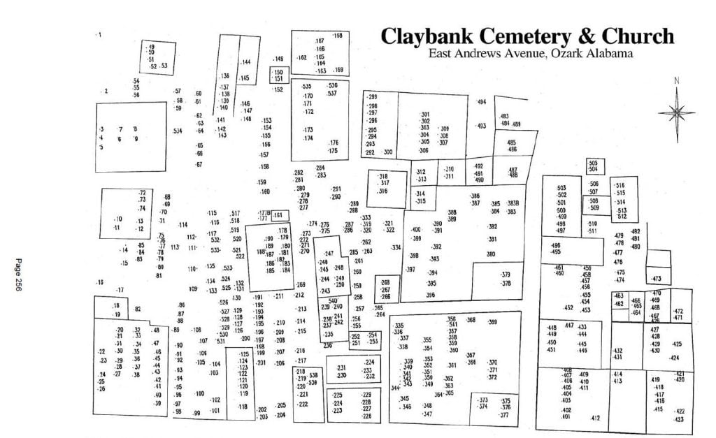 Claybank Cemetery Map